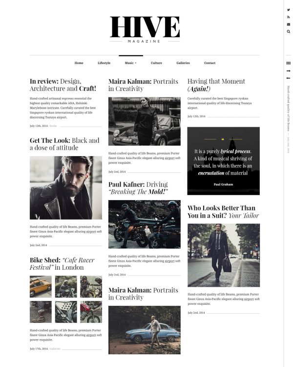 Hive a lifestyle blog WordPress theme