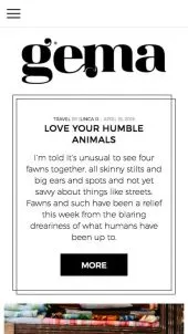 Gema clean personal blogging WordPress theme Mobile Responsive