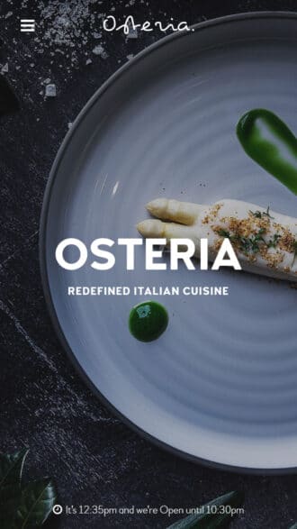 Osteria restaurant and cafe WordPress theme Mobile View