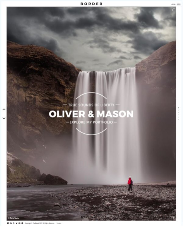 Border simple photography WordPress theme