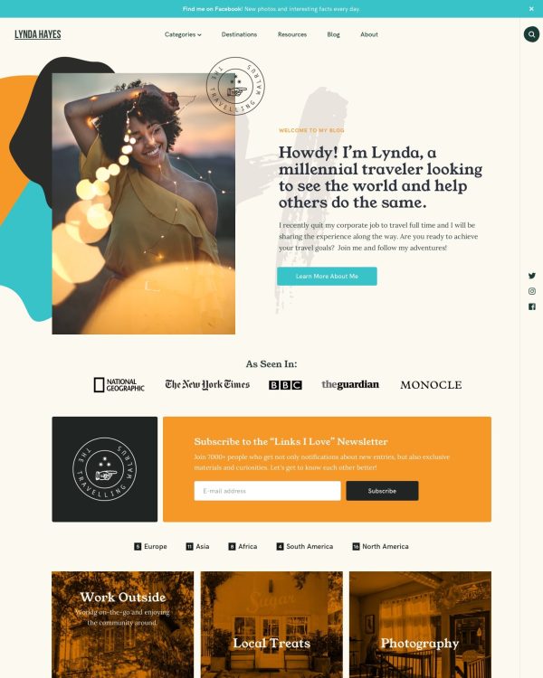 Vasco a travel blog WordPress theme