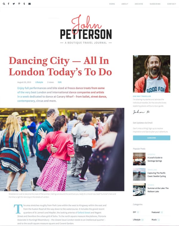 Jason an editorial WordPress theme