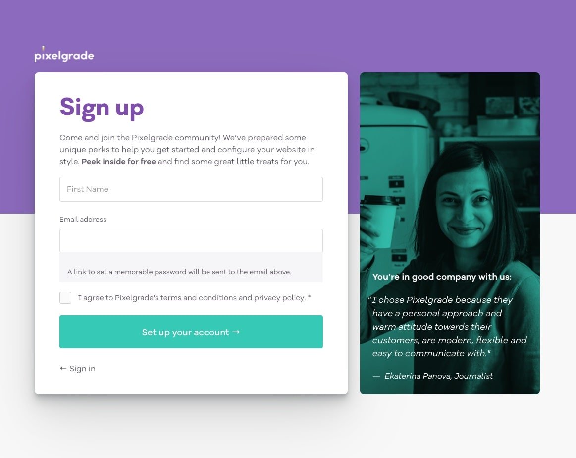 Pixelgrade Sign up page-min