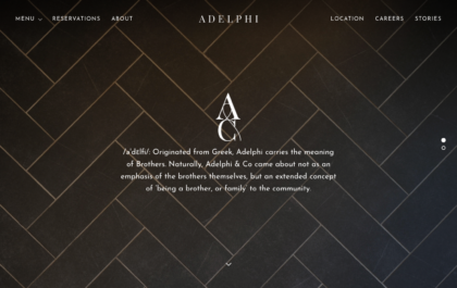 Adelphi Restaurant website created with Rosa 2